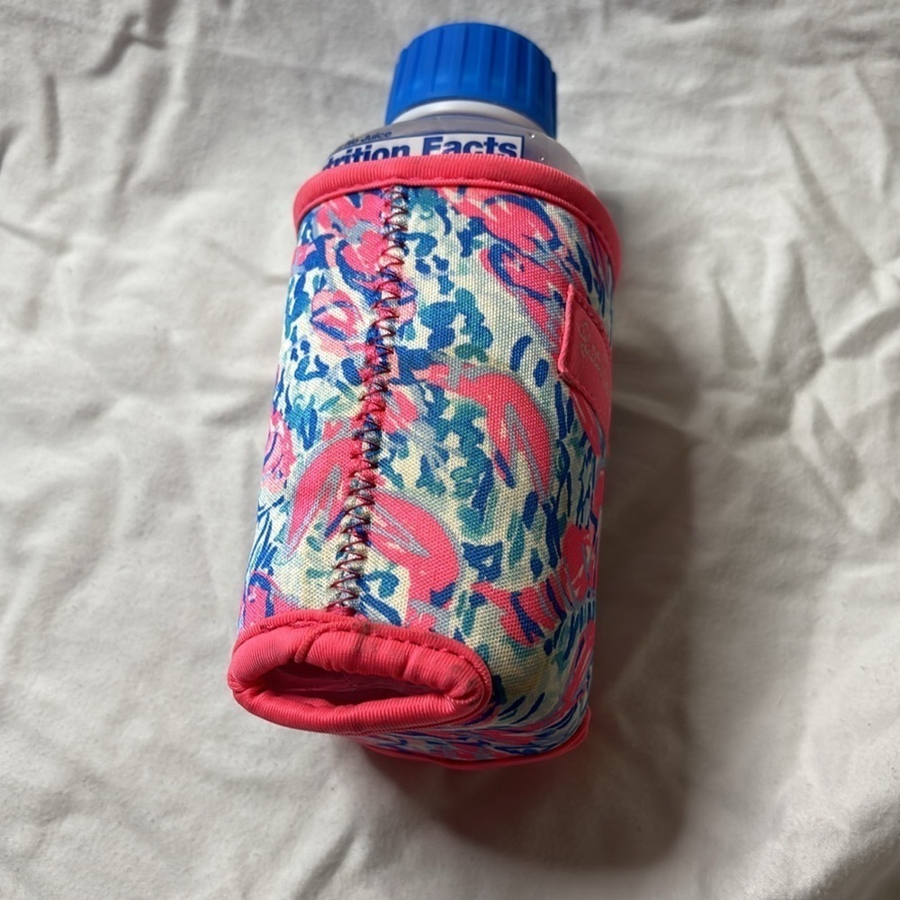 Lilly Pulitzer Pink and Blue crawfish Drink Holder Koozie neoprene - Picture 6 of 8